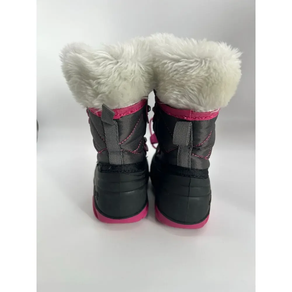 Kamik Pink Blossom Floral Fur Snow Toddler Girl Waterproof Lightweight Size 5C - Picture 3 of 5